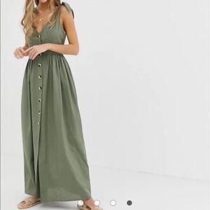 ASOS DESIGN button through smock maxi dress